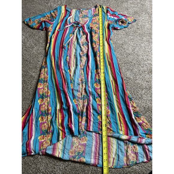 Roper Duster Long Top Rainbow Floral Colorful Size XL - Picture 6 of 7